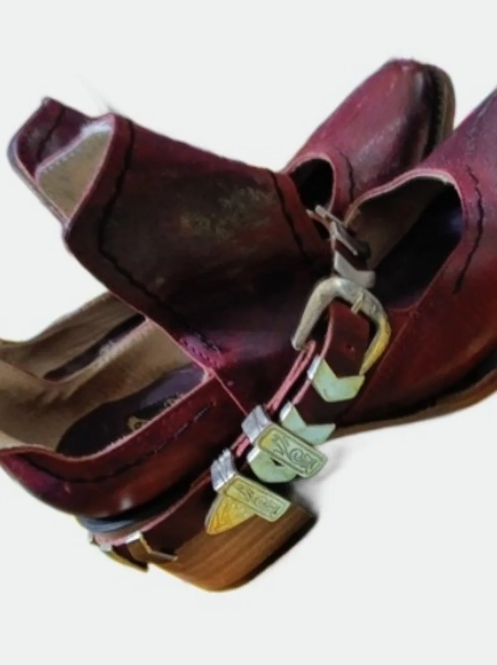 Freebird by Steven Wine Leather Mary Jane Cutout Heeled Boots